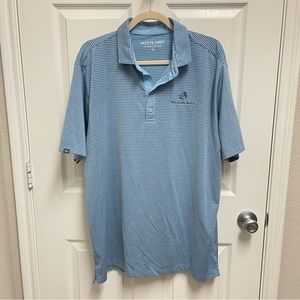 Matte Grey Striped Golf Polo